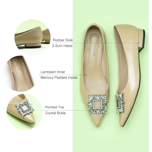 C.Paravano Women’s Flats I Pointed Toe Flats for Women I Women Flat Shoes I Crystal Buckle Flats I Ballet Flats Shoes for Women I Slip on Dressy Flats