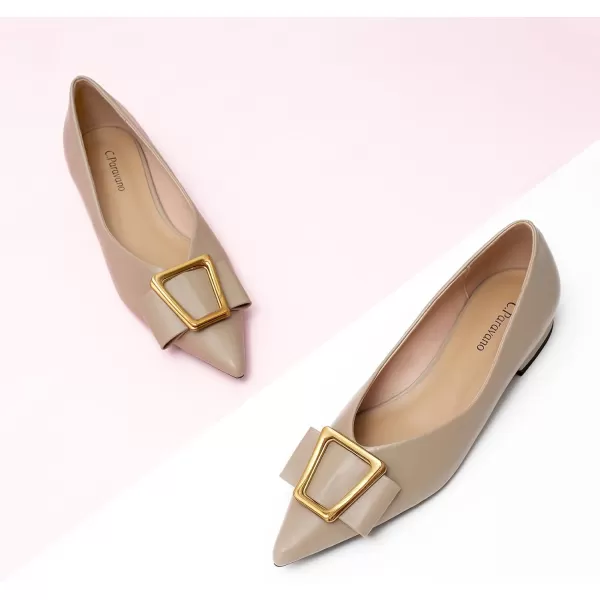 C.Paravano Women’s Flats I Pointed Toe Flats for Women I Women Flat Shoes I Crystal Buckle Flats I Ballet Flats Shoes for Women I Slip on Dressy Flats