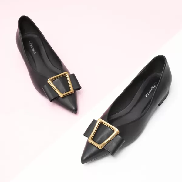 C.Paravano Women’s Flats I Pointed Toe Flats for Women I Women Flat Shoes I Crystal Buckle Flats I Ballet Flats Shoes for Women I Slip on Dressy Flats