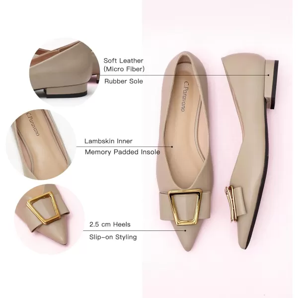 C.Paravano Women’s Flats I Pointed Toe Flats for Women I Women Flat Shoes I Crystal Buckle Flats I Ballet Flats Shoes for Women I Slip on Dressy Flats