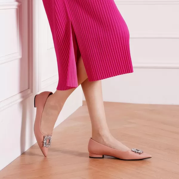 C.Paravano Women’s Flats I Pointed Toe Flats for Women I Women Flat Shoes I Crystal Buckle Flats I Ballet Flats Shoes for Women I Slip on Dressy Flats