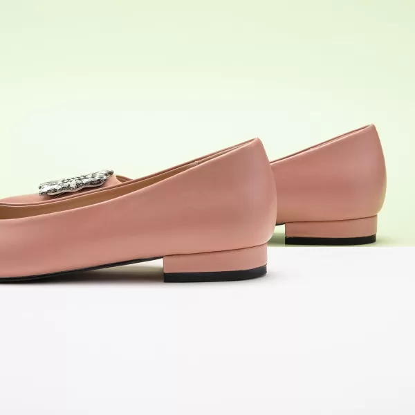 C.Paravano Women’s Flats I Pointed Toe Flats for Women I Women Flat Shoes I Crystal Buckle Flats I Ballet Flats Shoes for Women I Slip on Dressy Flats