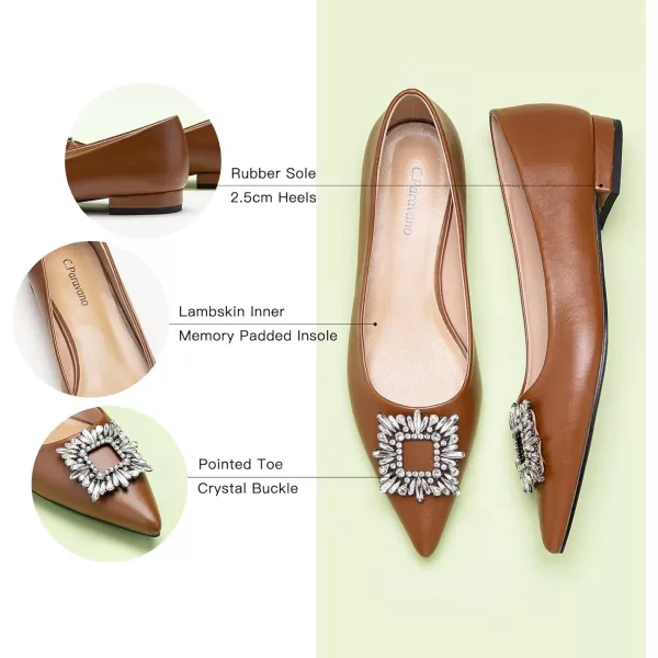 C.Paravano Women’s Flats I Pointed Toe Flats for Women I Women Flat Shoes I Crystal Buckle Flats I Ballet Flats Shoes for Women I Slip on Dressy Flats
