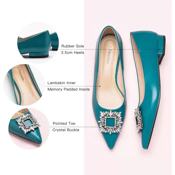 C.Paravano Women’s Flats I Pointed Toe Flats for Women I Women Flat Shoes I Crystal Buckle Flats I Ballet Flats Shoes for Women I Slip on Dressy Flats