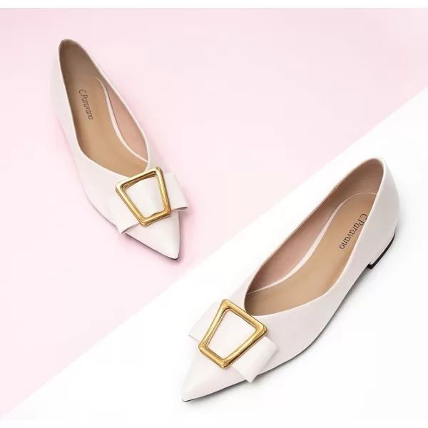 C.Paravano Women’s Flats I Pointed Toe Flats for Women I Women Flat Shoes I Crystal Buckle Flats I Ballet Flats Shoes for Women I Slip on Dressy Flats