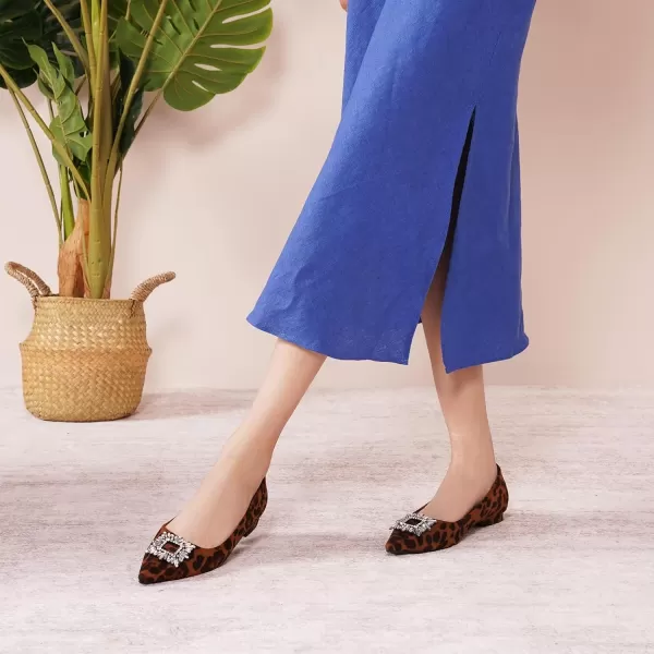 C.Paravano Women’s Flats I Pointed Toe Flats for Women I Women Flat Shoes I Crystal Buckle Flats I Ballet Flats Shoes for Women I Slip on Dressy Flats