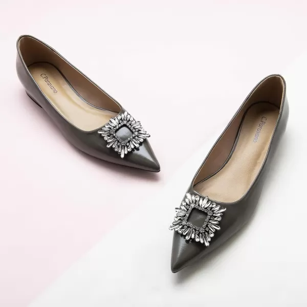 C.Paravano Women’s Flats I Pointed Toe Flats for Women I Women Flat Shoes I Crystal Buckle Flats I Ballet Flats Shoes for Women I Slip on Dressy Flats