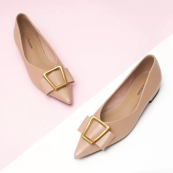 C.Paravano Women’s Flats I Pointed Toe Flats for Women I Women Flat Shoes I Crystal Buckle Flats I Ballet Flats Shoes for Women I Slip on Dressy Flats
