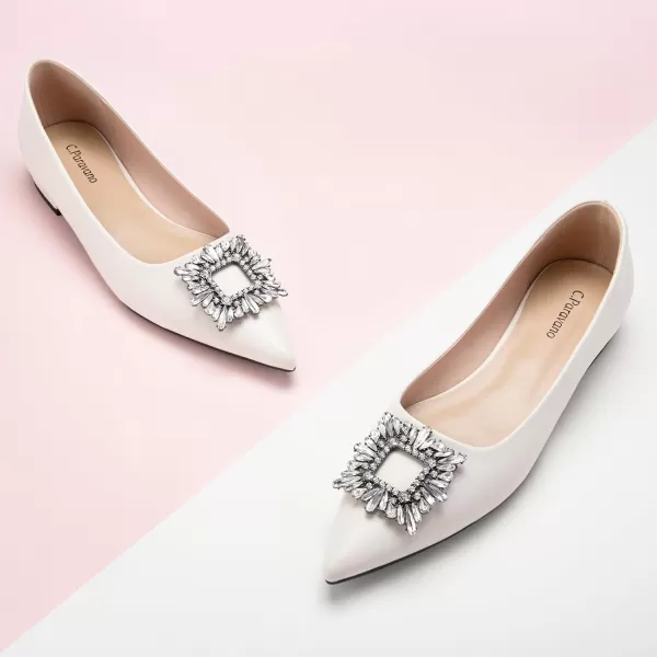 C.Paravano Women’s Flats I Pointed Toe Flats for Women I Women Flat Shoes I Crystal Buckle Flats I Ballet Flats Shoes for Women I Slip on Dressy Flats