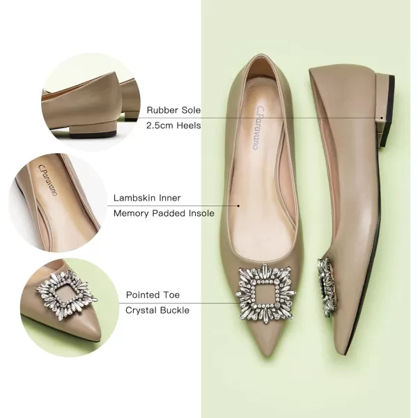 C.Paravano Women’s Flats I Pointed Toe Flats for Women I Women Flat Shoes I Crystal Buckle Flats I Ballet Flats Shoes for Women I Slip on Dressy Flats