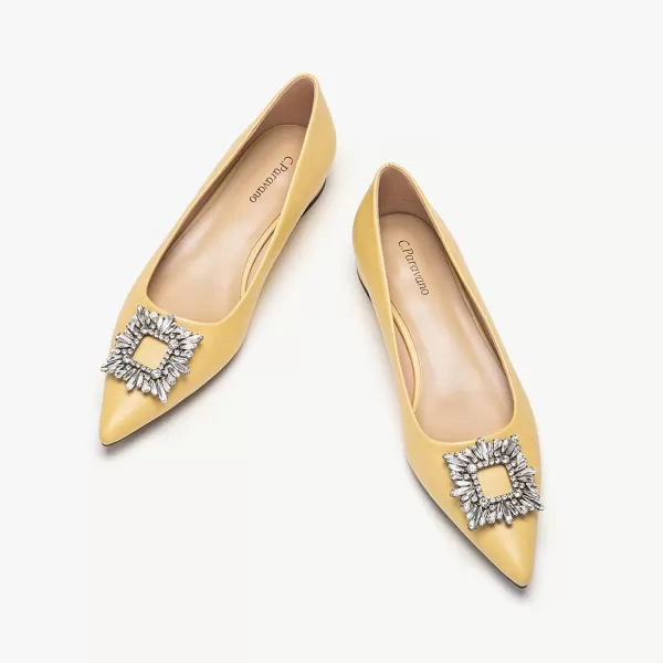 C.Paravano Women’s Flats I Pointed Toe Flats for Women I Women Flat Shoes I Crystal Buckle Flats I Ballet Flats Shoes for Women I Slip on Dressy Flats