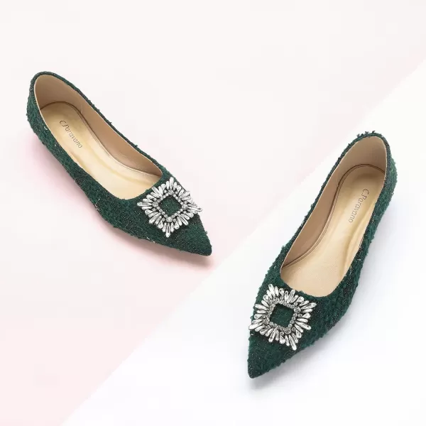 C.Paravano Women’s Flats I Pointed Toe Flats for Women I Women Flat Shoes I Crystal Buckle Flats I Ballet Flats Shoes for Women I Slip on Dressy Flats