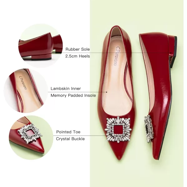 C.Paravano Women’s Flats I Pointed Toe Flats for Women I Women Flat Shoes I Crystal Buckle Flats I Ballet Flats Shoes for Women I Slip on Dressy Flats