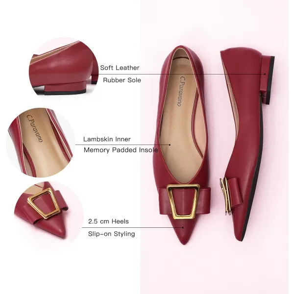 C.Paravano Women’s Flats I Pointed Toe Flats for Women I Women Flat Shoes I Crystal Buckle Flats I Ballet Flats Shoes for Women I Slip on Dressy Flats