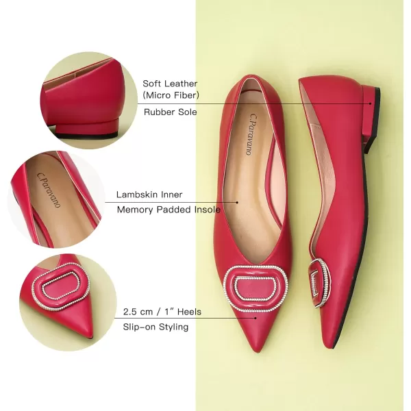 C.Paravano Women’s Flats I Slip on Ballet Flats I Pointed Toe Flats for Women I Two Tone Flats I Leather Flats Shoes Women I Womens Designer Flats
