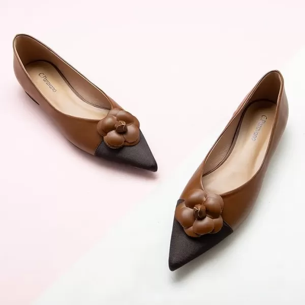 C.Paravano Women’s Flats I Slip on Ballet Flats I Pointed Toe Flats for Women I Two Tone Flats I Leather Flats Shoes Women I Womens Designer Flats