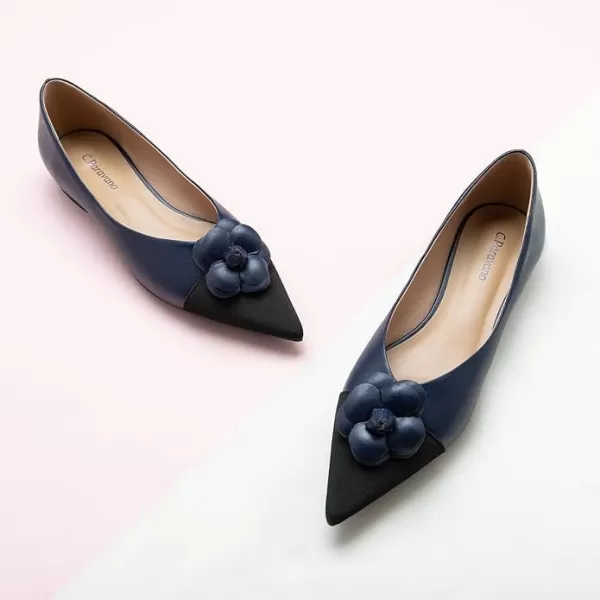 C.Paravano Women’s Flats I Slip on Ballet Flats I Pointed Toe Flats for Women I Two Tone Flats I Leather Flats Shoes Women I Womens Designer Flats