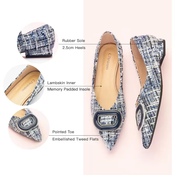 C.Paravano Women’s Flats I Slip on Ballet Flats I Pointed Toe Flats for Women I Two Tone Flats I Leather Flats Shoes Women I Womens Designer Flats