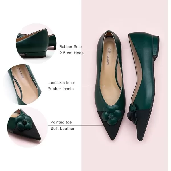 C.Paravano Women’s Flats I Slip on Ballet Flats I Pointed Toe Flats for Women I Two Tone Flats I Leather Flats Shoes Women I Womens Designer Flats