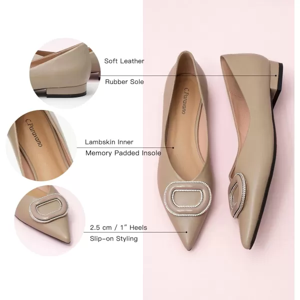 C.Paravano Women’s Flats I Slip on Ballet Flats I Pointed Toe Flats for Women I Two Tone Flats I Leather Flats Shoes Women I Womens Designer Flats