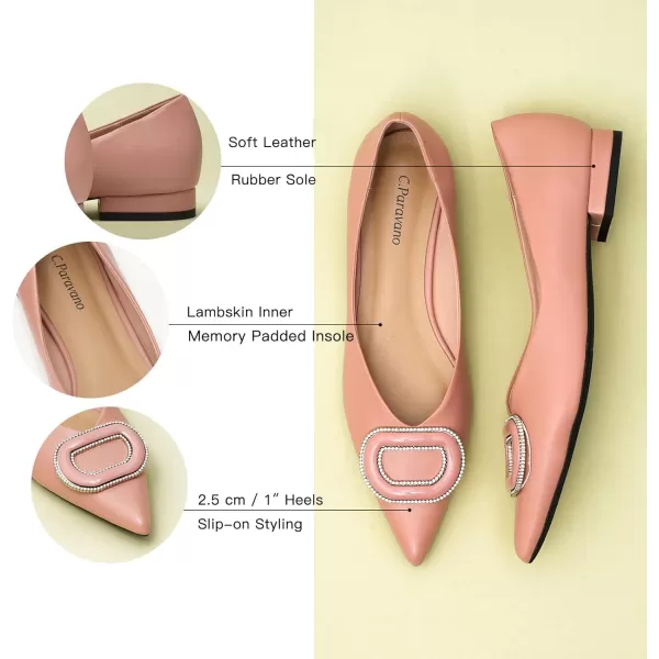 C.Paravano Women’s Flats I Slip on Ballet Flats I Pointed Toe Flats for Women I Two Tone Flats I Leather Flats Shoes Women I Womens Designer Flats