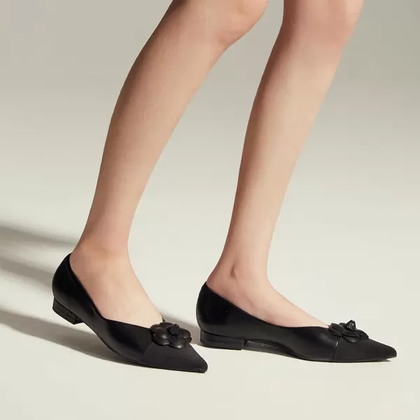 C.Paravano Women’s Flats I Slip on Ballet Flats I Pointed Toe Flats for Women I Two Tone Flats I Leather Flats Shoes Women I Womens Designer Flats