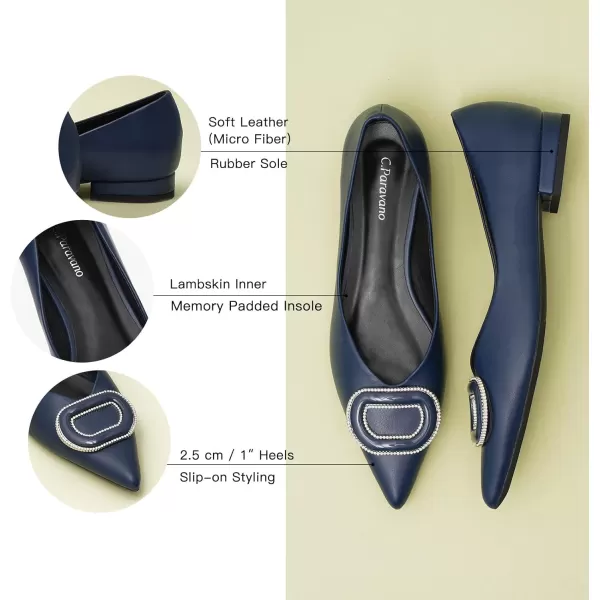 C.Paravano Women’s Flats I Slip on Ballet Flats I Pointed Toe Flats for Women I Two Tone Flats I Leather Flats Shoes Women I Womens Designer Flats