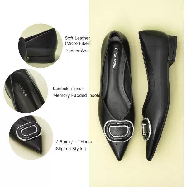 C.Paravano Women’s Flats I Slip on Ballet Flats I Pointed Toe Flats for Women I Two Tone Flats I Leather Flats Shoes Women I Womens Designer Flats