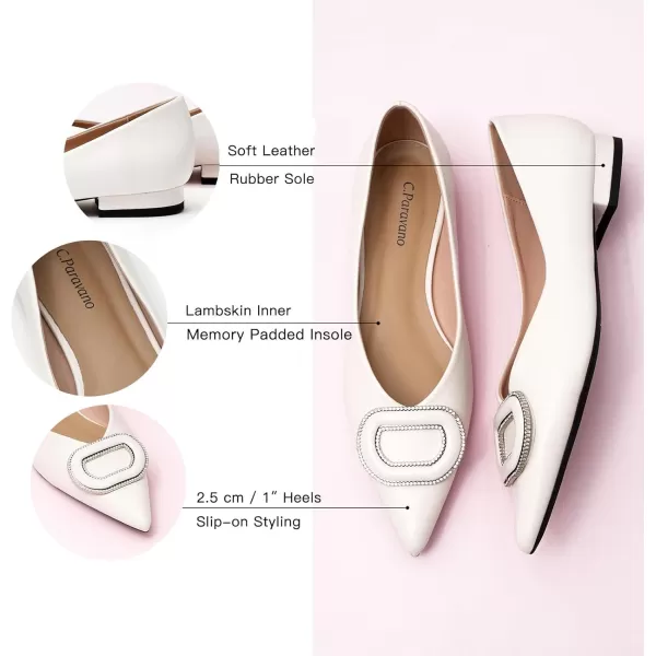 C.Paravano Women’s Flats I Slip on Ballet Flats I Pointed Toe Flats for Women I Two Tone Flats I Leather Flats Shoes Women I Womens Designer Flats