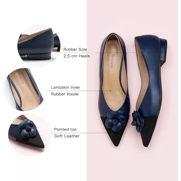 C.Paravano Women’s Flats I Slip on Ballet Flats I Pointed Toe Flats for Women I Two Tone Flats I Leather Flats Shoes Women I Womens Designer Flats