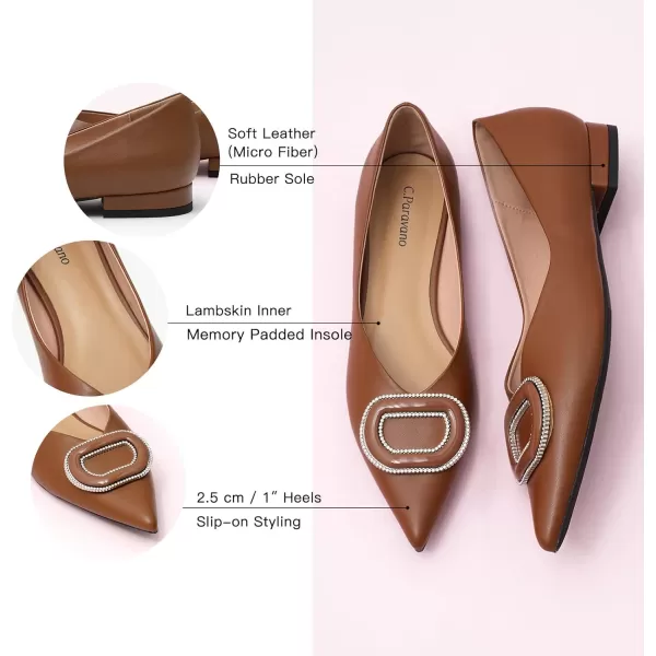 C.Paravano Women’s Flats I Slip on Ballet Flats I Pointed Toe Flats for Women I Two Tone Flats I Leather Flats Shoes Women I Womens Designer Flats