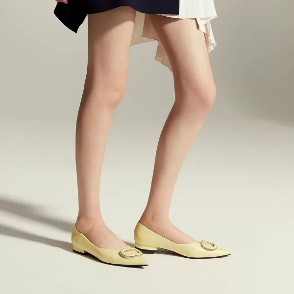 C.Paravano Women’s Flats I Slip on Ballet Flats I Pointed Toe Flats for Women I Two Tone Flats I Leather Flats Shoes Women I Womens Designer Flats