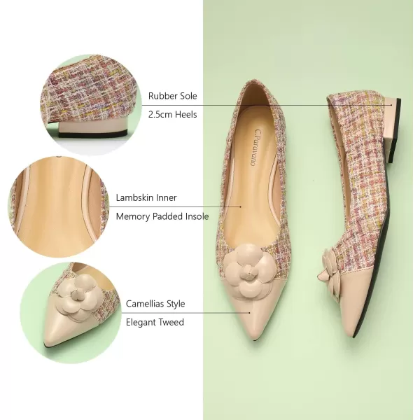 C.Paravano Women’s Flats I Slip on Ballet Flats I Pointed Toe Flats for Women I Two Tone Flats I Leather Flats Shoes Women I Womens Designer Flats