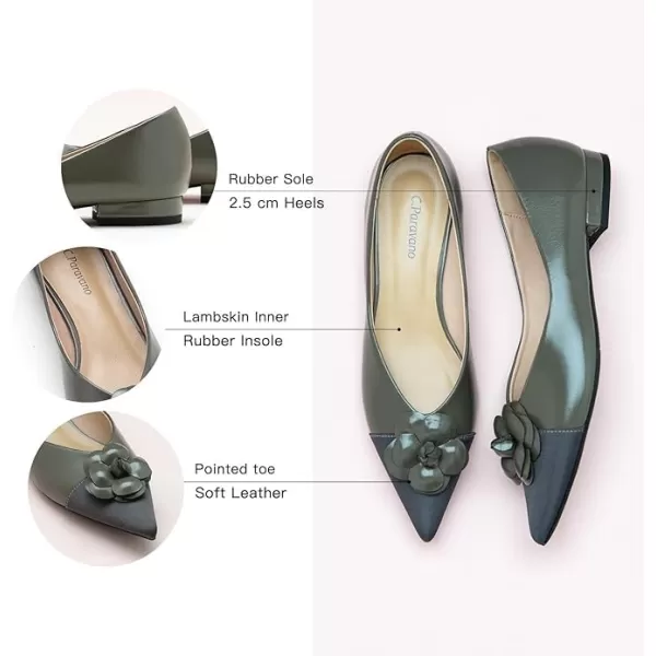 C.Paravano Women’s Flats I Slip on Ballet Flats I Pointed Toe Flats for Women I Two Tone Flats I Leather Flats Shoes Women I Womens Designer Flats