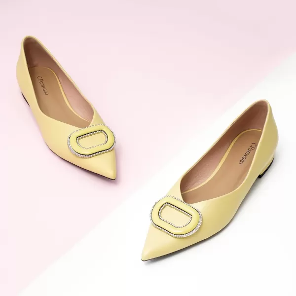 C.Paravano Women’s Flats I Slip on Ballet Flats I Pointed Toe Flats for Women I Two Tone Flats I Leather Flats Shoes Women I Womens Designer Flats