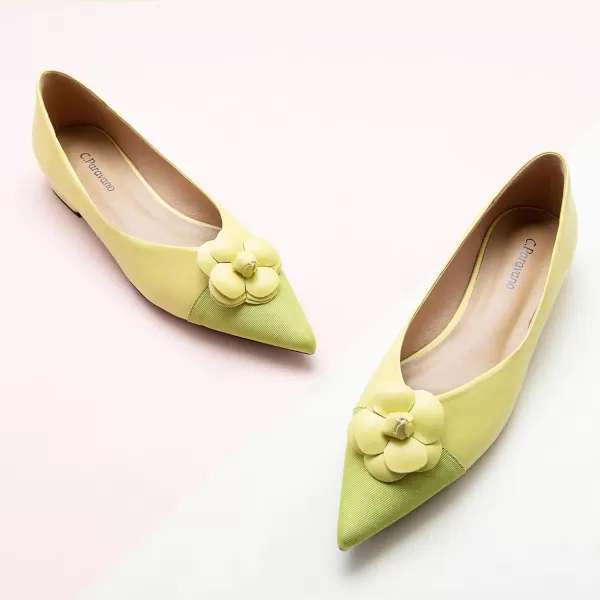 C.Paravano Women’s Flats I Slip on Ballet Flats I Pointed Toe Flats for Women I Two Tone Flats I Leather Flats Shoes Women I Womens Designer Flats