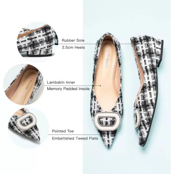 C.Paravano Women’s Flats I Slip on Ballet Flats I Pointed Toe Flats for Women I Two Tone Flats I Leather Flats Shoes Women I Womens Designer Flats