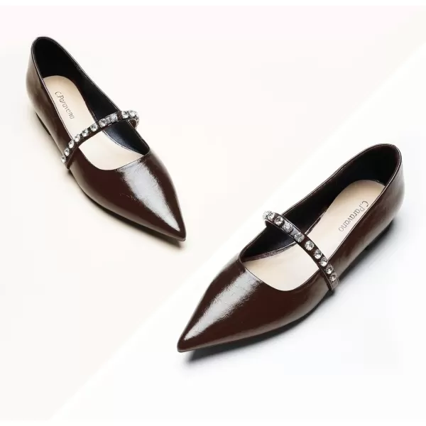 C.Paravano Women's Flats | Pointed Toe Flats | Ballet Flats for Women | Slip on Casual Flats Shoes | Leather Dress Shoes for Wedding 