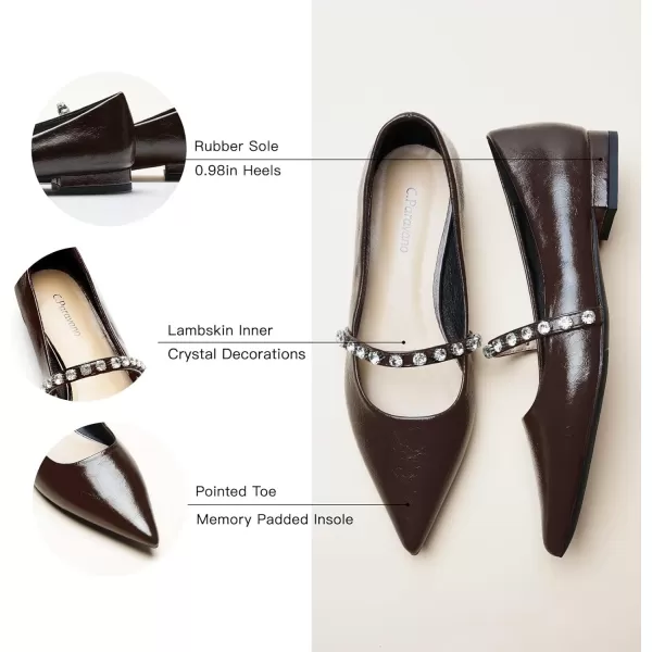 C.Paravano Women's Flats | Pointed Toe Flats | Ballet Flats for Women | Slip on Casual Flats Shoes | Leather Dress Shoes for Wedding 