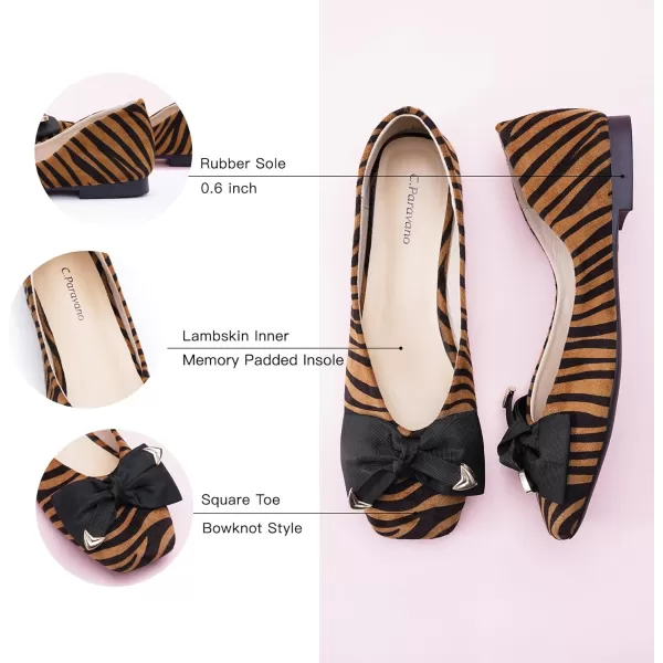 C.Paravano Women's Flats | Square Toe Flats for Women | Flat Shoes | Womens Ballet Flats | Slip On Dress Flats