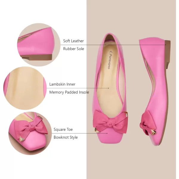 C.Paravano Women's Flats | Square Toe Flats for Women | Flat Shoes | Womens Ballet Flats | Slip On Dress Flats