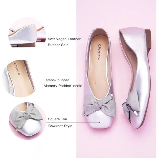 C.Paravano Women's Flats | Square Toe Flats for Women | Flat Shoes | Womens Ballet Flats | Slip On Dress Flats
