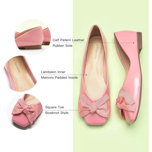 C.Paravano Women's Flats | Square Toe Shoes for Women | Leather Flat Shoes for Women | Slip On Ballet Flats