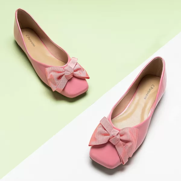 C.Paravano Women's Flats | Square Toe Shoes for Women | Leather Flat Shoes for Women | Slip On Ballet Flats