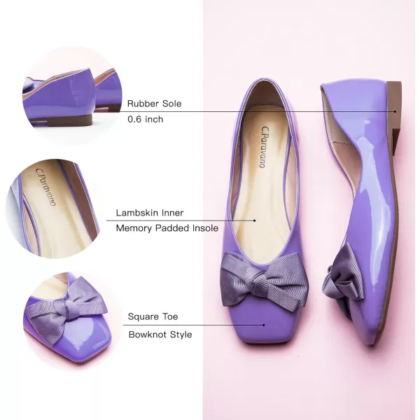C.Paravano Women's Flats | Square Toe Shoes for Women | Leather Flat Shoes for Women | Slip On Ballet Flats