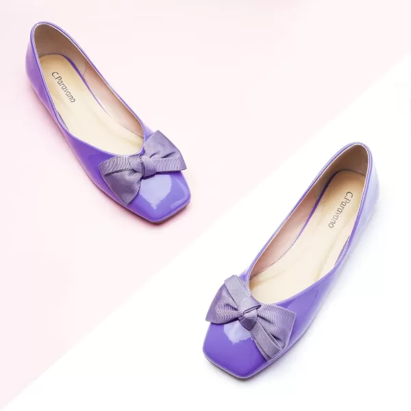 C.Paravano Women's Flats | Square Toe Shoes for Women | Leather Flat Shoes for Women | Slip On Ballet Flats