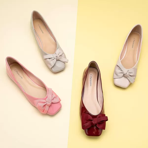 C.Paravano Women's Flats | Square Toe Shoes for Women | Leather Flat Shoes for Women | Slip On Ballet Flats