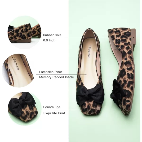 C.Paravano Women's Flats | Square Toe Shoes for Women | Leather Flat Shoes for Women | Slip On Ballet Flats