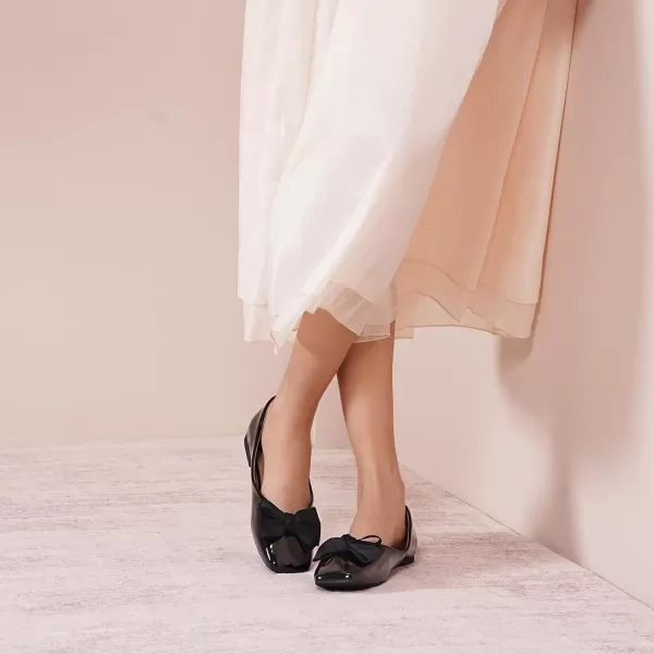 C.Paravano Women's Flats | Square Toe Shoes for Women | Leather Flat Shoes for Women | Slip On Ballet Flats
