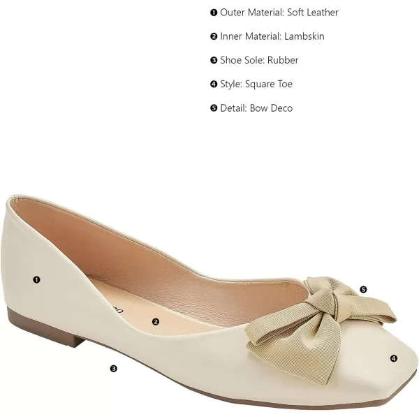 C.Paravano Women's Flats | Square Toe Shoes for Women | Leather Flat Shoes for Women | Slip On Ballet Flats